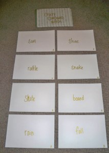 Crazy Compound Words Card Deck with Labeled Partner Letters for Mixing Purposes