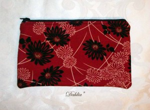 onyx-daisies-zippered-pouch-full Dahlia Handbags: A Pouch for Electronics and Writing Supplies