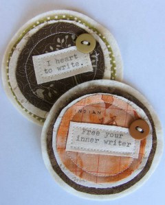 writers-brooches Sophie Isobel Designs: Two Fabric Brooches Made in Australia