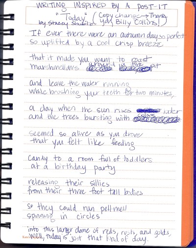 My meager attempt at a "Today" poem.