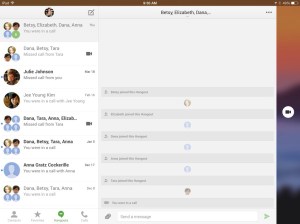 A look at the Hangout app on my iPad.