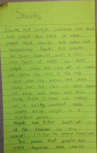 A second grader's book club post-it