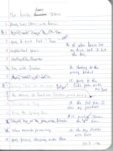 A list of possible memoir ideas