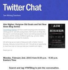 Aim Higher Twitter Chat -- Two Writing Teachers