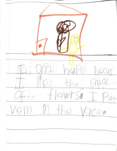 Having more space on the page allowed Maya to change the order of her sentences.  