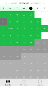 Habit #1 tracked through yesterday.