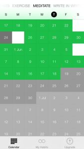 Habit #2 tracked through yesterday.