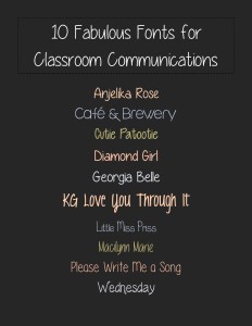 Two Writing Teachers - Fabulous Fonts for Classroom Communciations