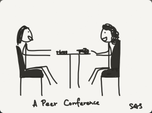 Move from writing partnerships to peer conferring in your writing workshop.