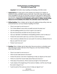 Support Staff Spelling Reading Tricky Words