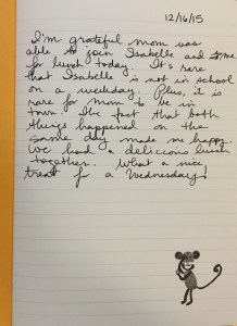 My very first gratitude journal entry.