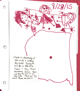 Grace's first piece of writing from September.