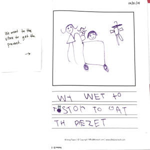 Grace started leaving spaces between words by the end of December.