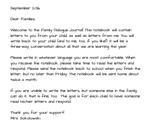 Family Dialogue Journal 