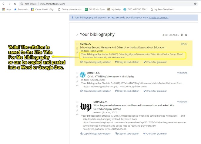 Cite This For Me Book Citation Complete