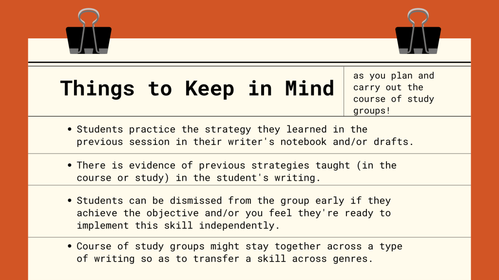 4 things to keep in mind as you plan and carry out course of study groups.