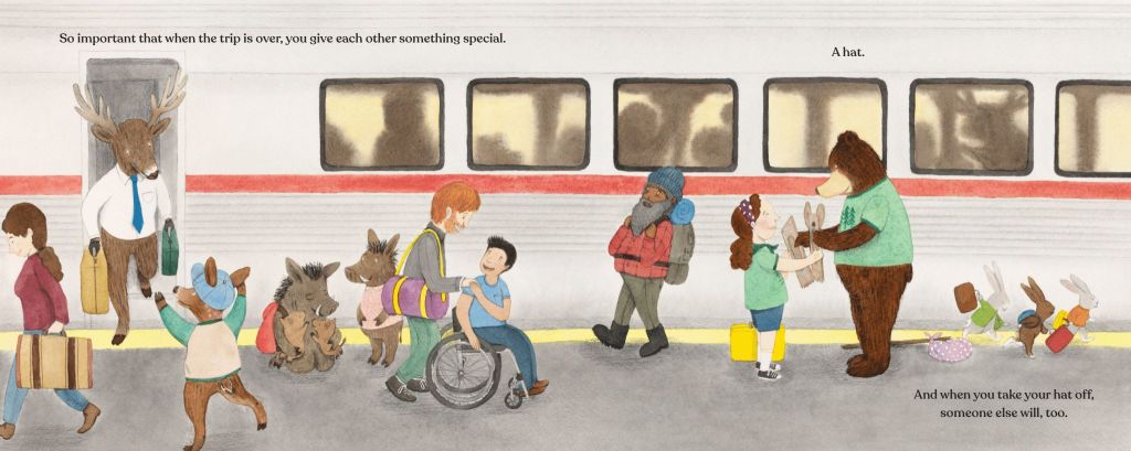 Interior spread from COURAGE HATS.