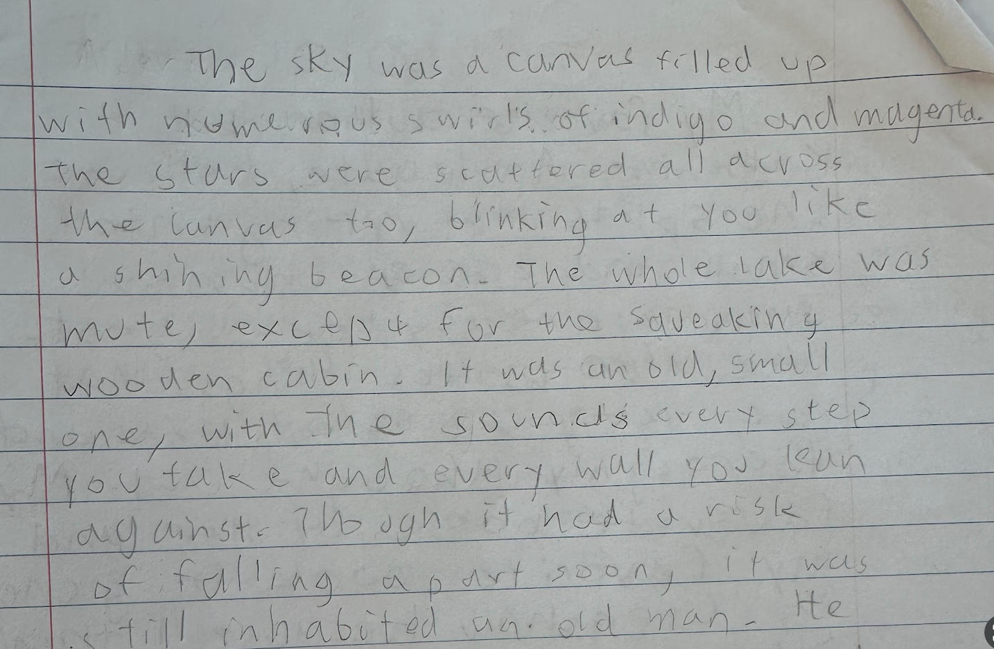 Student desriptive writing