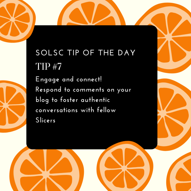 Engage and connect! Respond to comments on your blog to foster authentic conversations with fellow Slicers.
