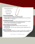 questions to evaluate classroom signage - included in the body of the post