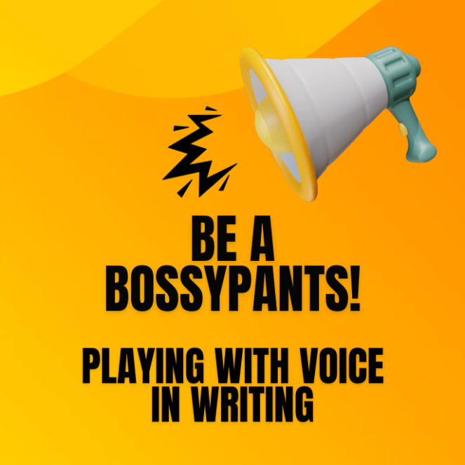 Megaphone with "Be a bossypants!" coming out