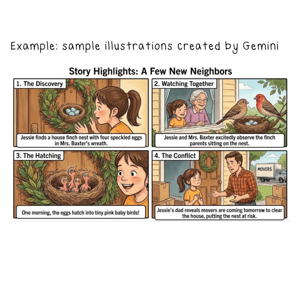 Sample story illustrations created by Gemini.